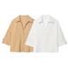 Foreign Trade European American Women's Clothing 2025 Summer New Single-Breasted Loose Shirt Top With Belt And Shorts_ecoleips.com