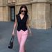 Women's Clothing Black V neck small suit vest for women_ecoleips.com