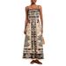 Women's Elegant Print Dress European American Style 2025 New Cross Border Fashion Slimming Sleeveless Cinched Waist Design_ecoleips.com
