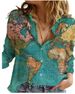 Verve 2025 New Map Design Printed Long Sleeve Women's Shirt_ecoleips.com