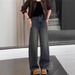 2024 Autumn/Winter New Wide-Leg Jeans For Plus-Size Women, Elastic Loose Fit, High-Waisted, Slimming, Straight-Leg_ecoleips.com