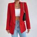 2025s 2025 Red New Small Suit Commuting Spring Autumn Coat Top For Women, Versatile, Fashionable, And Personalized_ecoleips.com