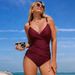 Women's Clothing American Style One Piece Swimsuit For Women Solid Color Slim Fit Sexy Sporty Bikini Swimwear_ecoleips.com