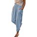 Women's Clothing Casual Wide Leg Cotton Linen Pants Spring Summer Loose Skinny Beach Trousers_ecoleips.com