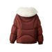 Women's Winter Short Puffer Jacket With Faux Fur Trim - Cozy Fleece Lined Outerwear For Casual & Street Style_ecoleips.com