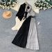 Elegant Sash-Waist Pleated Two-Piece Set – Chic Sleeveless Purple Dress & Skirt Outfit For Fall_ecoleips.com