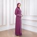 Women's Clothing Modest Abaya Dress Elegant Plus Size Abaya Dress – Embellished Muslim Evening Gown With Flared Sleeves (Polyester & Rhinestone)_ecoleips.com