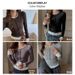 Women's Clothing Long Sleeve T-Shirt Round Neck Faux Two Piece Base Shirt High End Brushed Top For Autumn Winter Regular Fit_ecoleips.com