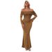 Women's Clothing"Elegant Off-Shoulder Mesh Dress – Silver Trim & Bodycon Fit For Women"_ecoleips.com