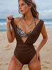 Deep V Bikini Set For Women – Sexy Two-Piece Swimwear, Adjustable Ties & Removable Padding, Quick-Dry Polyester Blend_ecoleips.com