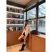 Stylish White Shirt With Notched Collar, Puff Sleeves, A Cinched Waist For Early Autumn. Fashionable, Casual, And_ecoleips.com