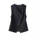 Petite Women's Short Vest Slim Fit Waist Cinching Flattering Outerwear for Spring Autumn 2026_ecoleips.com