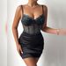 Cross-Border Summer European And American Style Sexy Lace Strap Bodycon Underwire Fishbone Elegant Slim Solid Color_ecoleips.com