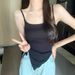 Women's Halter Top Irregularly Slit Summer Style Strapless With Inner Breast Pads Sweet Spicy Design Tie Up_ecoleips.com