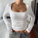 Women's Clothing U Shaped Slim Fit T-Shirt Casual Retro Sweet And Spicy Style Spring/Summer Top_ecoleips.com
