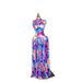 Elegant Printed Sleeveless Banquet Dress for Women Pleated Cross Border INS European And American Style 2026_ecoleips.com