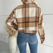 Women's clothing short plaid cardigan lapel jacket women_ecoleips.com
