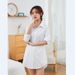 White Shirt Women's Medium And Long Sleeves Loose Boyfriend Style Pajamas Sunscreen Plus Size Top_ecoleips.com
