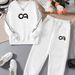 Men's Casual Letter Print Hoodie & Jogger Set - Soft Polyester Loungewear For Winter, Streetwear Two-Piece Outfit (S-Xxl, White/Black)_ecoleips.com