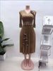 Women's Clothing Plus Size Clothes Elegant Lace Collar Lantern Sleeve Dress – High-Waist Mesh Faux Two-Piece_ecoleips.com