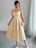 Plus Size Women's Embroidered Jacquard Wedding Guest Dress_ecoleips.com