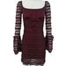 Women's Sexy Plunging Ruched Flared Long Sleeve Bodycon Mini Dress – Ins Style Fall Gown_ecoleips.com