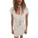 French Fashion Polka Dot Tie Waist Short Dress Elegant Playful New 2024 Women's Casual Party Dating Mini Dress_ecoleips.com