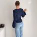 Women's Clothing Women's Long Sleeve Striped Shirt V Neck Pullover Waist Cinching Blouse For Formal & Casual For Women_ecoleips.com