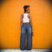Women's Faux Two-Piece Layered Plaid Patchwork Frayed Hem Casual Jeans Regular Fit Spring/Autumn Summer Cotton Denim_ecoleips.com