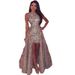 European and American foreign trade women's new sequined evening dress sexy slit wedding dress dress_ecoleips.com