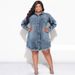 Plus Size Women's Long Sleeve Coat Dress Tassel Hole_ecoleips.com