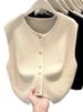 K Vest, Loose Plus Size Knit Sweater, Versatile And Fashionable New Style, Thin Base, Casual. No Accessories_ecoleips.com