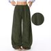 High Waisted Casual Wide Leg Pants for Women Versatile Drape Flat Style Autumn/Winter Fashion mid Waist Full Length Polyester_ecoleips.com