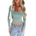 2024 European And American Women's Clothing Independent Station Cross-Border Trade Y2K Slim Fit Solid Color_ecoleips.com