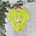 Women's Clothing Pure Cotton T Shirt Summer Short Sleeved Round Neck Pattern Printed T Shirt_ecoleips.com
