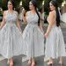 Women's Clothing Striped Round Neck Sleeveless Backless Cross Strap Waist Dress With Large Skirt_ecoleips.com