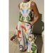 Women's Clothing Vest And Trousers Two Piece Set Fashion Casual Cotton And Linen Printed Set_ecoleips.com