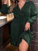 Plus Size V-Neck Party Dress - Elegant Long Sleeve Bodycon Dress For Women (0XL-5XL)_ecoleips.com