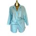 Sweet Rhinestone Striped Blouse & Pleated Shorts Set – Elegant Women’S Outfit For Casual & Office Wear_ecoleips.com