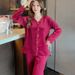 Pajamas Women's Autumn And Winter Warm Coral Fleece Women's Pajamas Set Simple Thin Island Fleece Loungewear_ecoleips.com