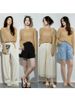 Semi-sheer Versatile Women's Top With Three-dimensional Stripes, Hollowed-out Round Neck, Long Sleeves, Dropped_ecoleips.com