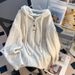 K Lazy Style Hooded Sweatshirt, Women's New Jacket, Knitted Sweater, Long Sleeved Top_ecoleips.com