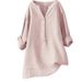 2026 New Spring Summer Women's Cotton Linen Loose Casual Stand Collar Blouse Shirt With Design Sense For Women_ecoleips.com
