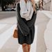 Women's Mid-Length Plush Dress Long Sleeved round Neck Loose Fit for Autumn/Winter Season Fashion Comfortable Clothing_ecoleips.com