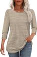 OFEEFAN Womens Tops 3/4 Sleeve With Buttons Dressy Casual Blouses Summer Outfits Beach Vacation Plus Size Spring Clothes_ecoleips.com