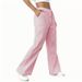 2025s 2025 Spring/Summer New Comfortable Casual Drawstring Pocket Slimming Striped Wide-leg Pants_ecoleips.com