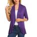 Women's Solid Color Knit Cardigan Slim Fit Open Front Cover-Up White Wine Red Navy Lightweight Polyester Blend for Spring And Fall_ecoleips.com