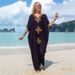 Women's Clothing Cotton Embroidered Beach Cover Up Seaside Holiday Dress Embroidered Holiday Bikini Cover Up_ecoleips.com