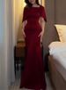 Temperament Slim Fit Solid Color Guests Dress 2026 Women Elegant Long Dress Ladies Sexy Off Shoulder High Waist Bridesmaid Dress_ecoleips.com