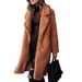 Double-Faced Fleece Coat – Oversized Longline Trench Coat For Women | Reversible Collar | Pure Color | S-3XL_ecoleips.com